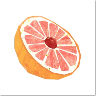 Retro grapefruit half Posters and Art